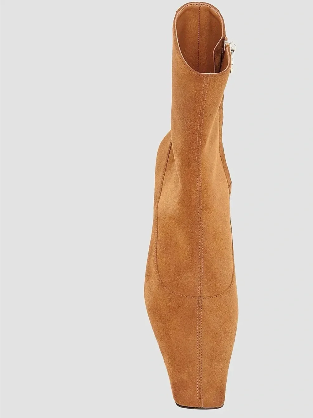 Stella McCartney Tan Suede Pointed-Toe Kitten Heel Ankle Boot